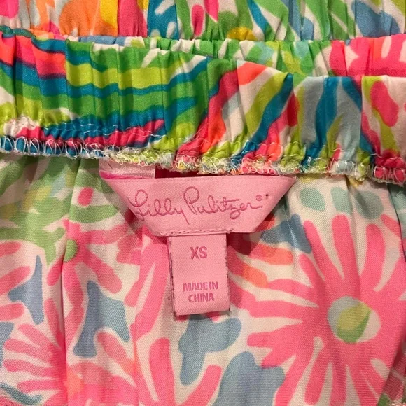 Lilly Pulitzer Daisy Romper Seaspray Lovers Coral Multi Strapless Size XS - Picture 10 of 11